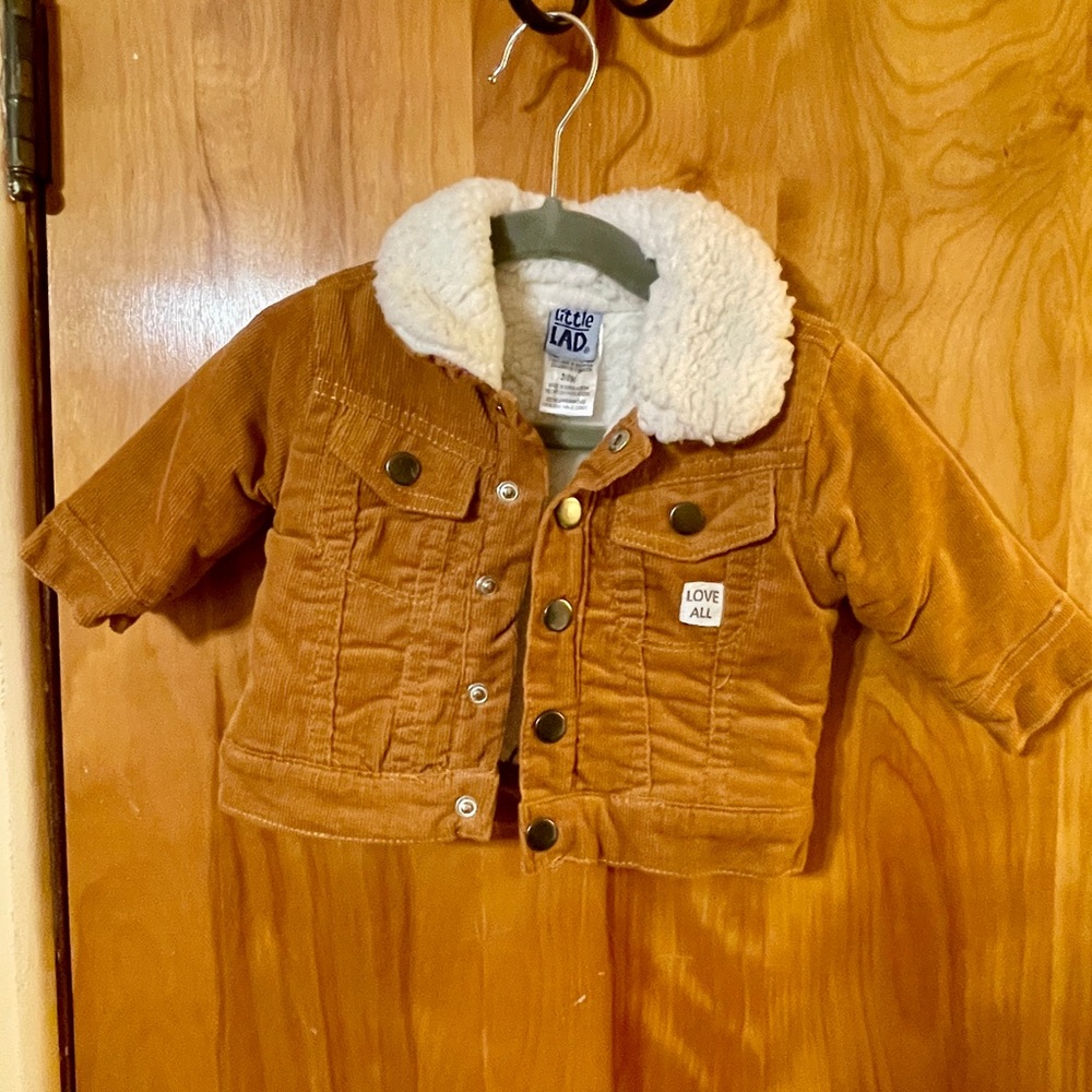 Little Lad Tan Jean Jacket with Sherpa Collar